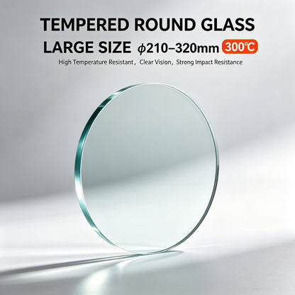 Large tempered circular sight glass φ210–320mm, 300°C heat resistant industrial boiler view glass