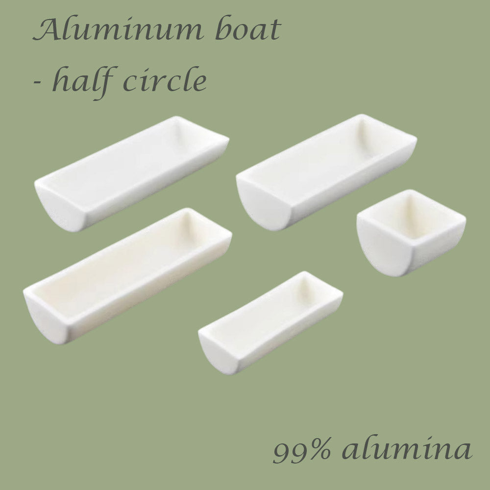 【Lab Essential】99% Alumina Boat, 1600-1750°C High-Temperature Resistant, Half-Round Mullite Crucible，10~1000ml