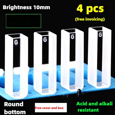 10mm Path Length Glass Cuvette - 20/30/40/50mm Dimensions, High Transmittance, 1cm, Two-Sided Illumination, 3.5ml Capacity for 721/752 Spectrophotometer