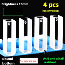 Charger l&#39;image dans la galerie, 10mm Path Length Glass Cuvette - 20/30/40/50mm Dimensions, High Transmittance, 1cm, Two-Sided Illumination, 3.5ml Capacity for 721/752 Spectrophotometer