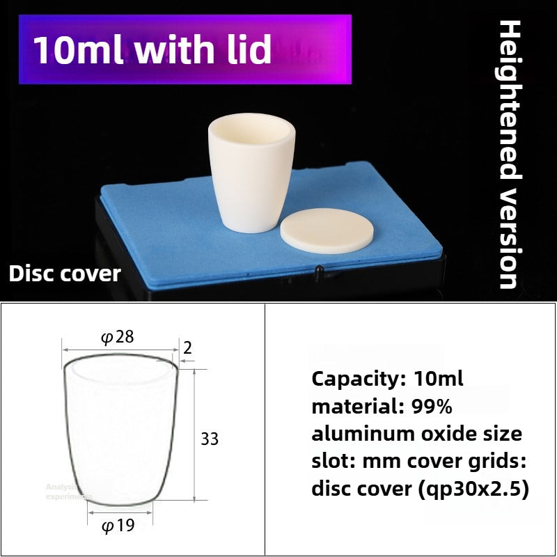 Alumina Crucibles High Form 10ml 5pcs - Flat Lid for High-Temperature Lab Use