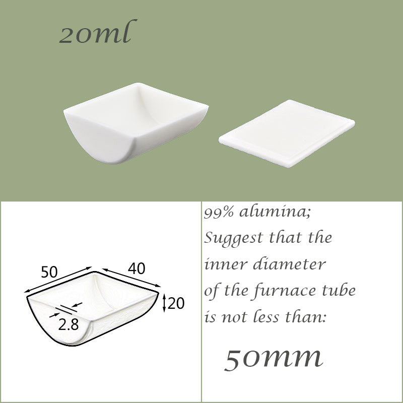 【Lab Essential】99% Alumina Boat, 1600-1750°C High-Temperature Resistant, Half-Round Mullite Crucible，10~1000ml