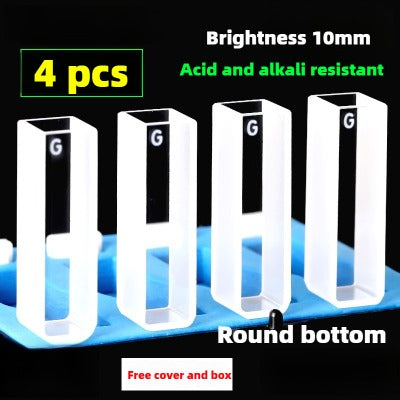 10mm Path Length Glass Cuvettes - 20mm, 30mm, 40mm, 50mm Options, High Transmittance, 1cm Light Path, 3.5ml Capacity, Two-Sided Illumination, Suitable for 721/752 Spectrophotometers, Pesticide Residue Detection