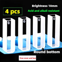 Charger l&#39;image dans la galerie, 10mm Path Length Glass Cuvettes - 20mm, 30mm, 40mm, 50mm Options, High Transmittance, 1cm Light Path, 3.5ml Capacity, Two-Sided Illumination, Suitable for 721/752 Spectrophotometers, Pesticide Residue Detection