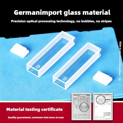 5mm Path Length Glass Cuvette - High Transmittance, Includes Lid and Case, 1.75ml Capacity, Two-Sided Illumination, Acid & Alkali Resistant