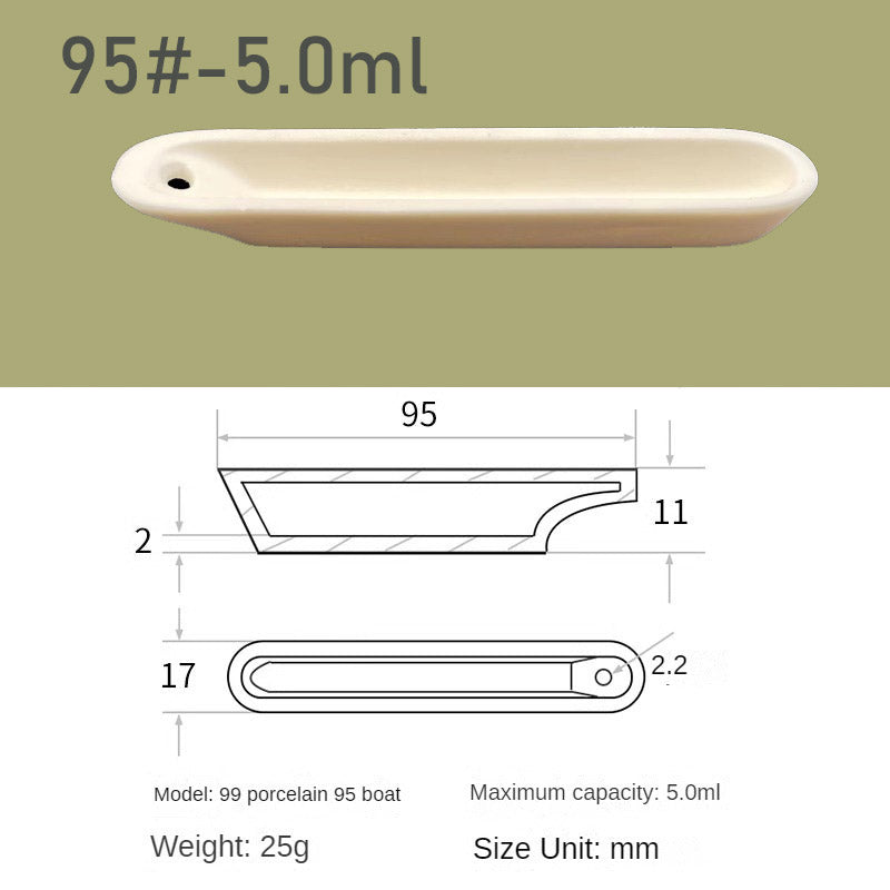 Alumina Boats/Crucibles, Temperature Resistant up to 1750°C, 2ml~150ml Capacity, Research Grade Ceramic Containers,99.9% si2o3