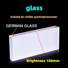 Load image into Gallery viewer, 100mm Path Length Glass Cuvette - German Imported Glass, Includes Lid and Case, Data-Matched, 35ml Capacity, Two-Sided Illumination, High Transmittance