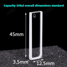 Load image into Gallery viewer, 1mm Path Length Quartz Cuvette - Data-Accurate, High Transmittance, 350μL Capacity, Two-Sided Illumination, UV Transparent