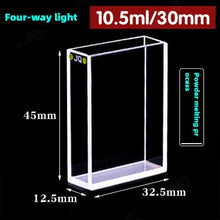 Charger l&#39;image dans la galerie, Quartz Fluorescence Cuvette - Five-Sided Illumination, 5mm to 100mm Path Length, Integrated Optical Bonding Process, UV Transparent