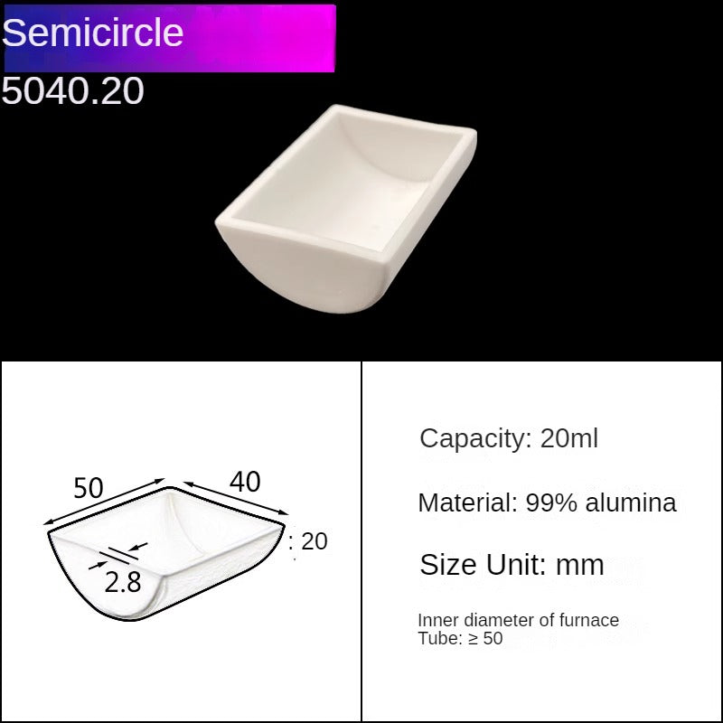 Corundum boat semicircle/porcelain boat 99% alumina combustion boat square perforated corundum crucible boat tube furnace