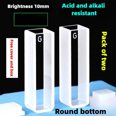 10mm Path Length Glass Cuvettes - 20mm, 30mm, 40mm, 50mm Options, High Transmittance, 1cm Light Path, 3.5ml Capacity, Two-Sided Illumination, Suitable for 721/752 Spectrophotometers, Pesticide Residue Detection