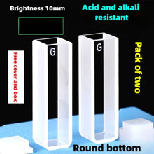 Load image into Gallery viewer, 10mm Path Length Glass Cuvettes - 20mm, 30mm, 40mm, 50mm Options, High Transmittance, 1cm Light Path, 3.5ml Capacity, Two-Sided Illumination, Suitable for 721/752 Spectrophotometers, Pesticide Residue Detection