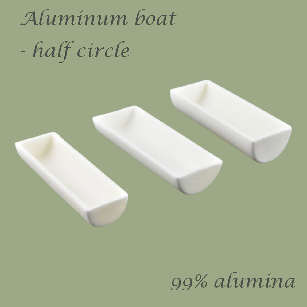 【Lab Essential】99% Alumina Boat, 1600-1750°C High-Temperature Resistant, Half-Round Mullite Crucible，10~1000ml