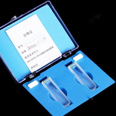 3mm Path Length Quartz Cuvette - Data-Matched, Various Processing Techniques, Two-Sided Illumination, High Transmittance, 1.05ml Capacity, UV Transparent