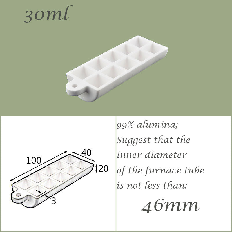 【Lab Essential】99% Alumina Boat, 1600-1750°C High-Temperature Resistant, Half-Round Mullite Crucible，10~1000ml