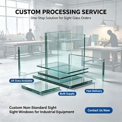 Standard Tempered Square Sight Glass | 300°C High Temperature Industrial Observation Window Plate