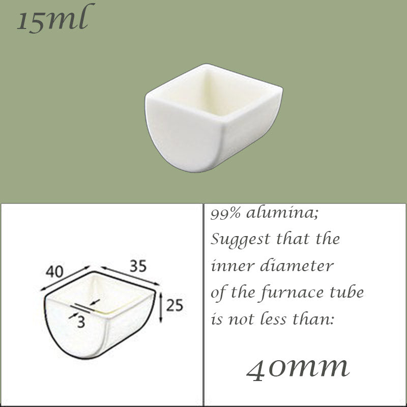 【Lab Essential】99% Alumina Boat, 1600-1750°C High-Temperature Resistant, Half-Round Mullite Crucible，10~1000ml