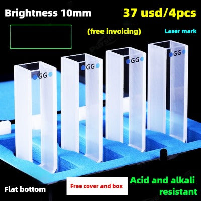 10mm Path Length Glass Cuvette - 20/30/40/50mm Dimensions, High Transmittance, 1cm, Two-Sided Illumination, 3.5ml Capacity for 721/752 Spectrophotometer