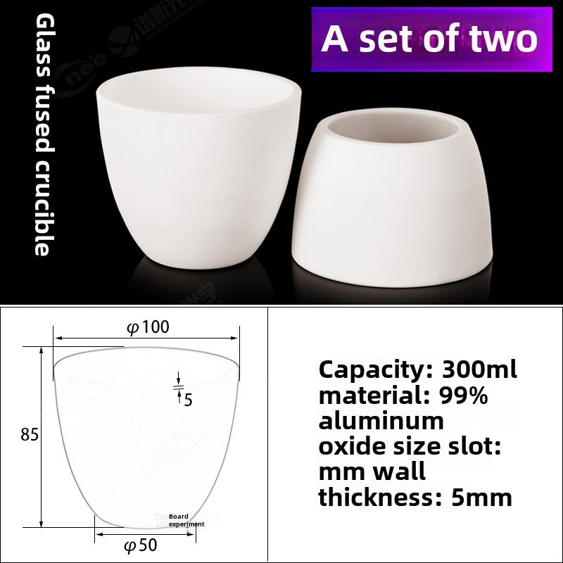 Alumina Crucibles High Form 300ml Arc-Shaped Flat Lid Crucible -Funnel crucible-Melting glass crucible