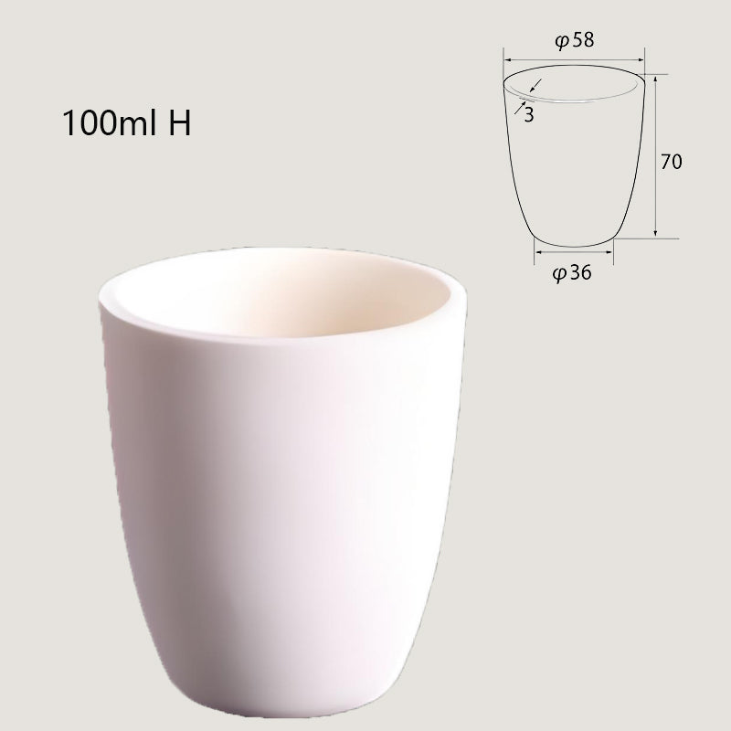 100ml-tall High-Temperature Resistant Alumina Crucible, Tall Industrial Design