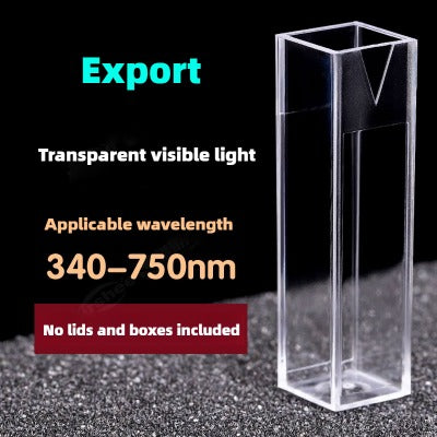 4.5ml Plastic Cuvette - High-Quality Plastic, 10mm Path Length, Two-Sided Illumination