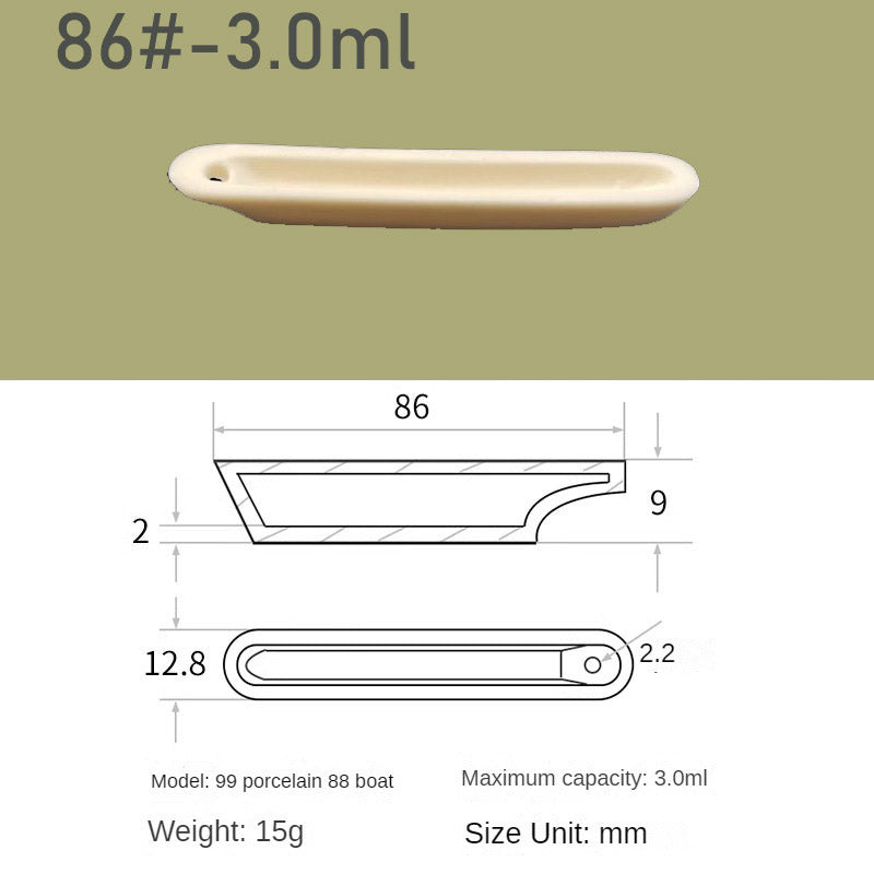 Alumina Boats/Crucibles, Temperature Resistant up to 1750°C, 2ml~150ml Capacity, Research Grade Ceramic Containers,99.9% si2o3