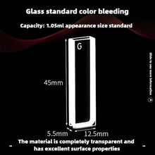 Laden Sie das Bild in den Galerie-Viewer, 3mm Path Length Glass Cuvette - High Transmittance, Fused Powder Process, German Imported Material, 1.05ml Capacity, Two-Sided Illumination