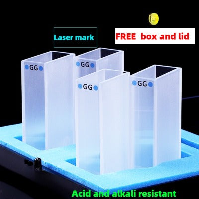 20mm Path Length Glass Cuvette - High Transmittance, 7ml Capacity, Two-Sided Illumination, Spectrophotometer Cuvette