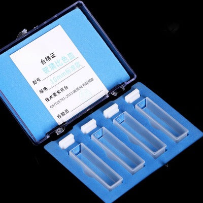 Glass Cuvettes with Plugs - High Transmittance, 1cm Light Path, 3.5ml Capacity, Two-Sided Illumination, Suitable for 721/752 Spectrophotometers, Pesticide Residue Detection