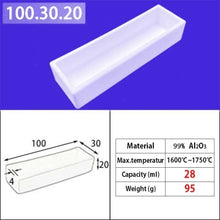 Load image into Gallery viewer, Alumina square crucible 100*30*20mm 28ml  Professional Melting Square Quartz Crucible, 1600°C Working Temperature, Preferred for Induction Furnaces