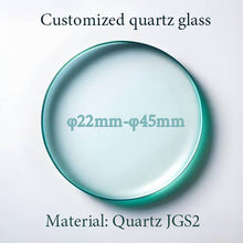 Charger l&#39;image dans la galerie, Custom quartz glass, φ 22-45mm round glass sheet | High temperature resistance 1200 ℃ | 99% quartz glass | Ultra high light transmittance | UV transparent glass | FYS22-JGS2