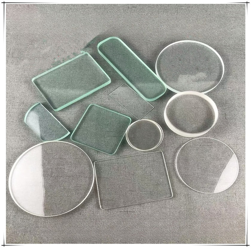 Custom High-Precision Optical Ultra-White Laboratory Glass Slides | Flat & Highly Transparent Round/Square Glass Plates | Precision Machining for Any Size