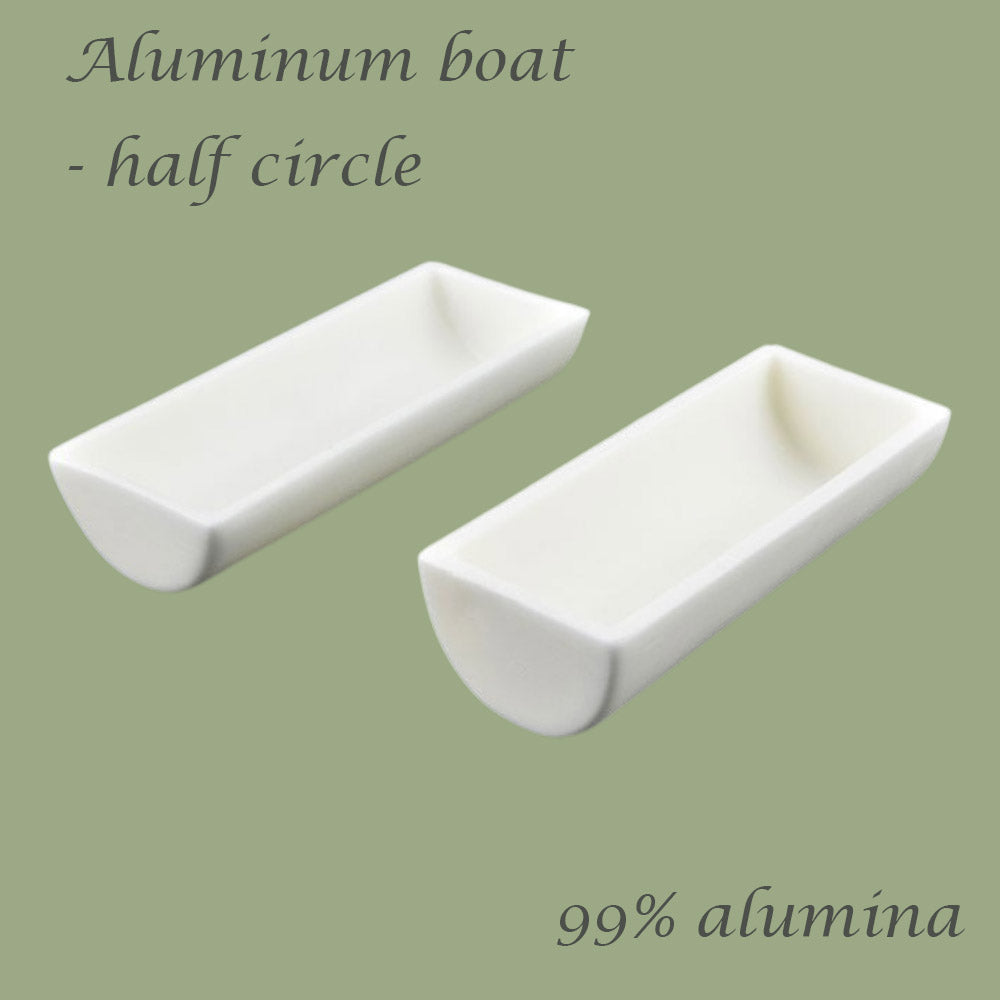 【Lab Essential】99% Alumina Boat, 1600-1750°C High-Temperature Resistant, Half-Round Mullite Crucible，10~1000ml