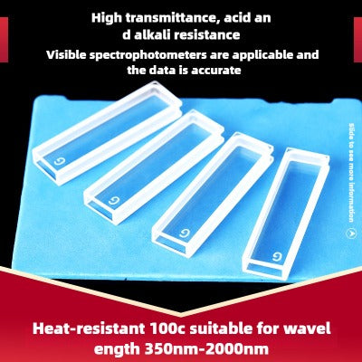 3mm Path Length Glass Cuvette - High Transmittance, Fused Powder Process, German Imported Material, 1.05ml Capacity, Two-Sided Illumination