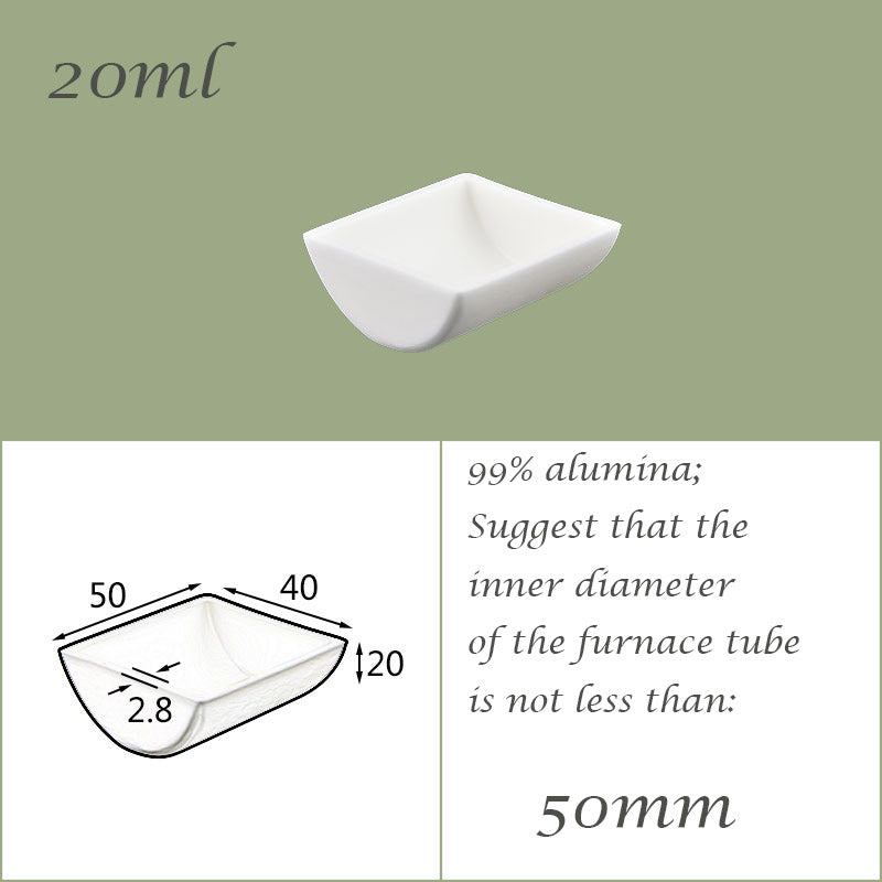 【Lab Essential】99% Alumina Boat, 1600-1750°C High-Temperature Resistant, Half-Round Mullite Crucible，10~1000ml