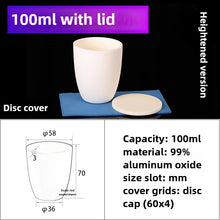 Laden Sie das Bild in den Galerie-Viewer, 99% Alumina High Form-100ml Flat Lid Crucible for High-Temperature Metal Melting &amp; Laboratory Use