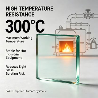 Standard Tempered Square Sight Glass | 300°C High Temperature Industrial Observation Window Plate