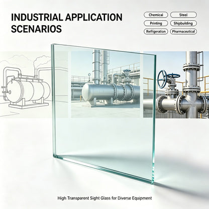 Standard Tempered Square Sight Glass | 300°C High Temperature Industrial Observation Window Plate