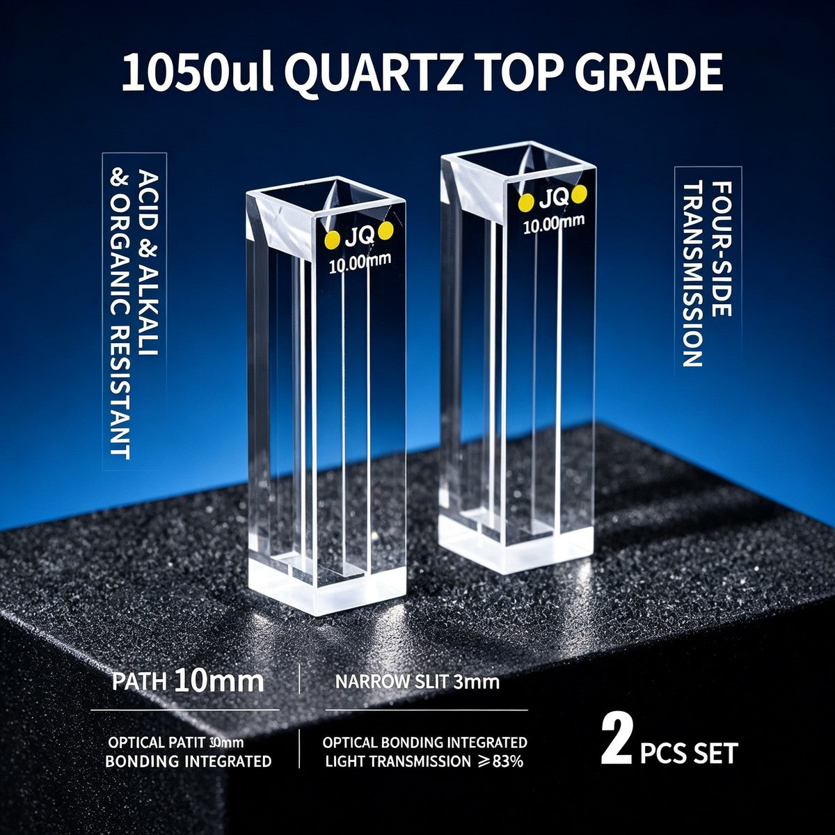 1050ul 4-path export quartz cuvettes acid resistant 2pcs
