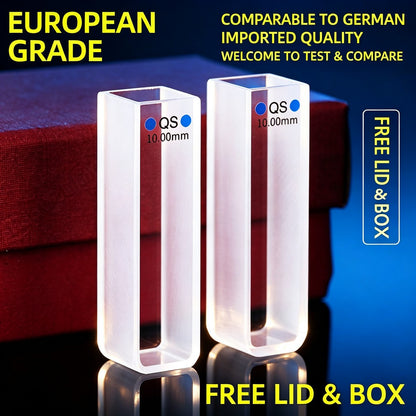 EU standard 10mm 2-path quartz cuvettes optical glued 2pcs export model