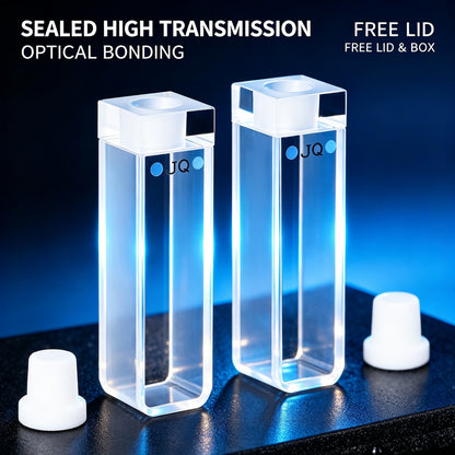 Sealed high transmittance 10mm 2-path fused quartz cuvettes 2pcs