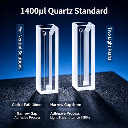 1400ul 2-path basic quartz cuvettes non acid resistant 2pcs