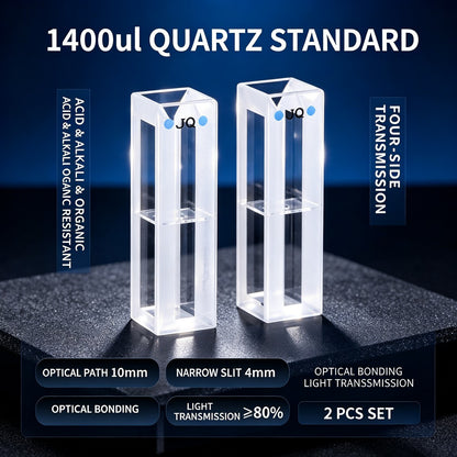 1400ul 4-path standard quartz cuvettes acid resistant 2pcs