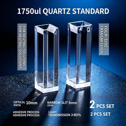 1750ul 4-path basic quartz cuvettes non acid resistant 2pcs