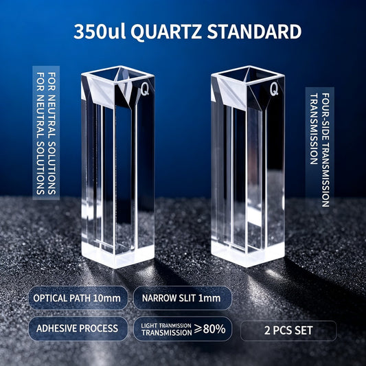 350ul 4-path basic quartz cuvettes non acid resistant 2pcs