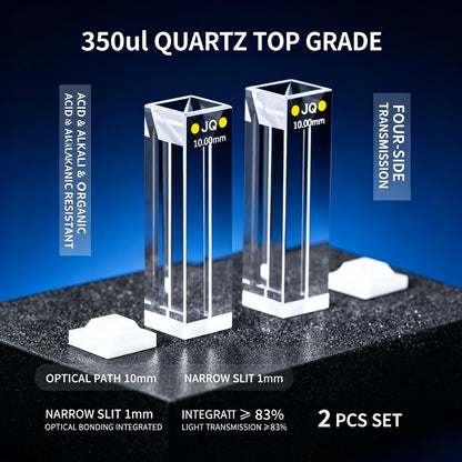 350ul 4-path export quartz cuvettes acid resistant 2pcs