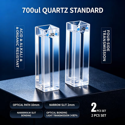 700ul 4-path standard quartz cuvettes acid resistant 2pcs