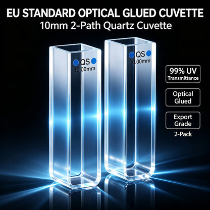 350ul–1750ul Micro Volume 2-Window Quartz Cuvette 2 Pcs Pack, Basic / Standard / Export Grade, Acid & Alkali Resistant Optional Lab Trace Cell