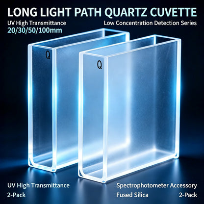 350ul–1750ul Micro Volume 2-Window Quartz Cuvette 2 Pcs Pack, Basic / Standard / Export Grade, Acid & Alkali Resistant Optional Lab Trace Cell