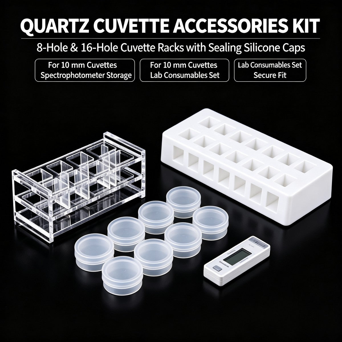 350ul–1750ul Micro Volume 2-Window Quartz Cuvette 2 Pcs Pack, Basic / Standard / Export Grade, Acid & Alkali Resistant Optional Lab Trace Cell